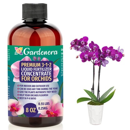 Premium Liquid Orchid Plant Fertilizer - 3-1-2 Concentrate for Indoor Plants and Flowers by