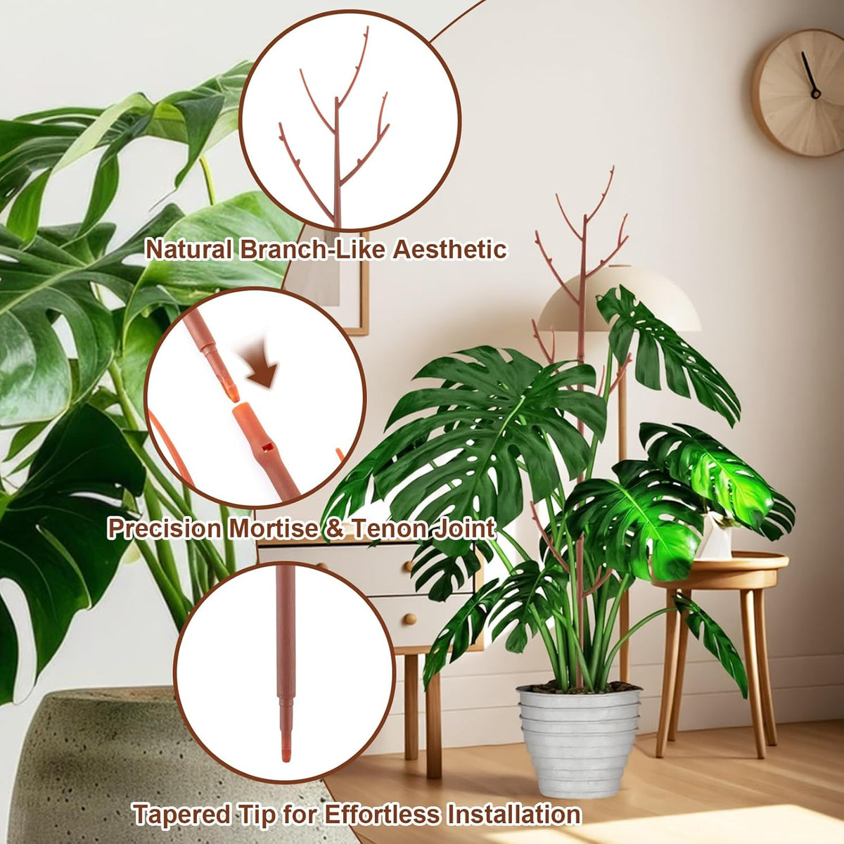 6 Pack Stackable Monstera Plant Support, Plant Stakes for Indoor and Outdoor Plants Use, Garden