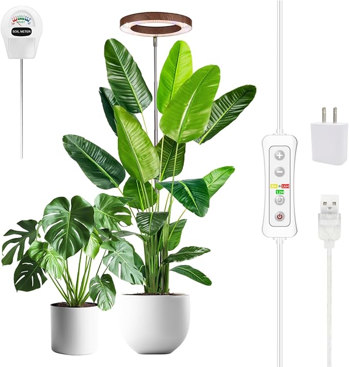 Plant Grow Light,yadoker LED Growing Light Full Spectrum for Indoor Plants, Paired with a Soil