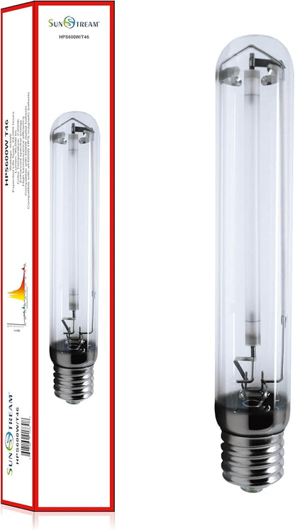 SunStream 600W SE HPS Grow Light Bulb Full Spectrum Double Ended High Pressure Sodium Bulb for