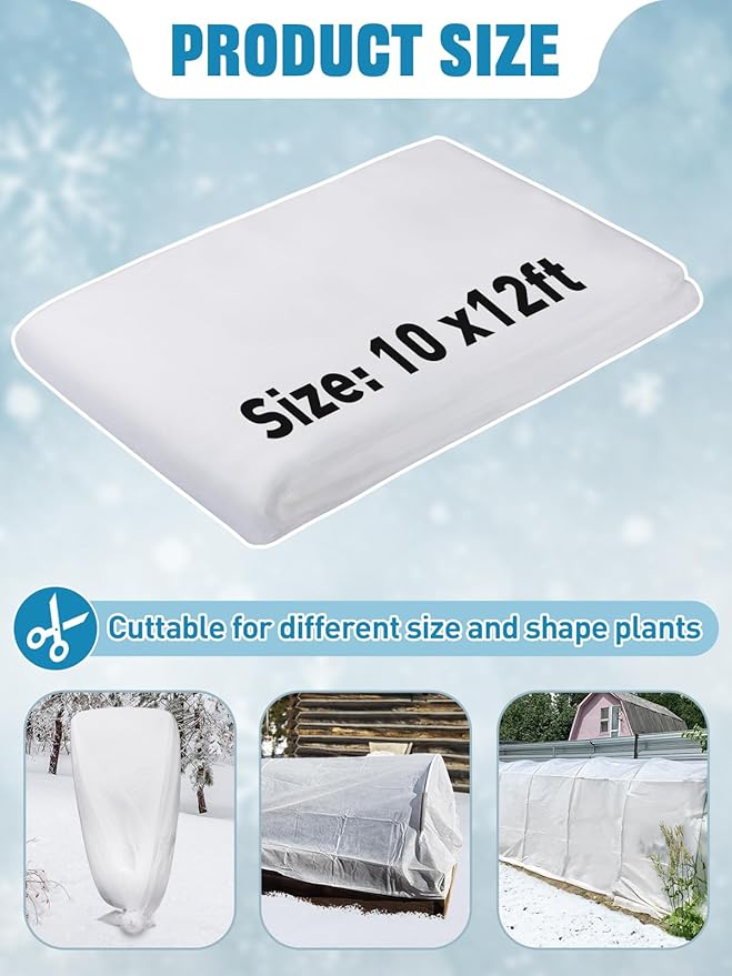 Alphatool Plant Covers Freeze Protection - 10 ft x 12 ft Frost Cloths Blankets for Outdoor Plants