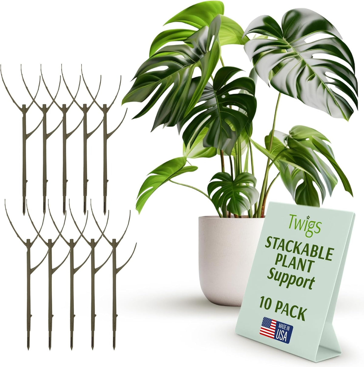 Stackable Plant Support Stakes, Stem Holder Structures for Indoor & Outdoor Use, Garden Accessories