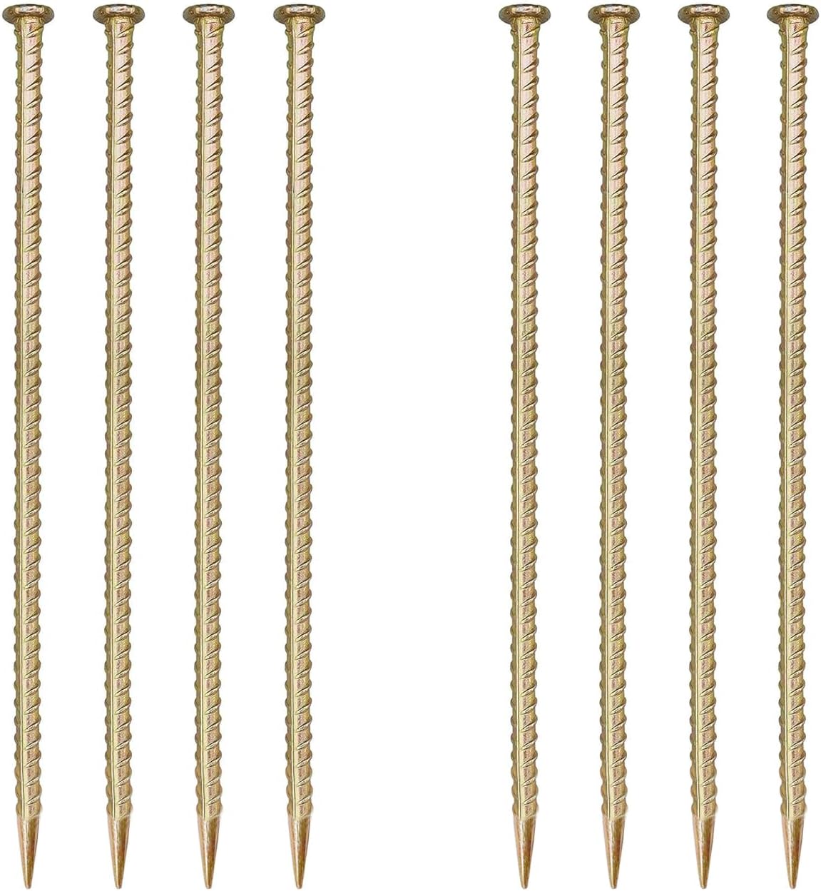 16 Inch Rebar Stakes,8 Pack Metal Rebar Support，1/2 Inch Diameter Galvanized Steel Ground