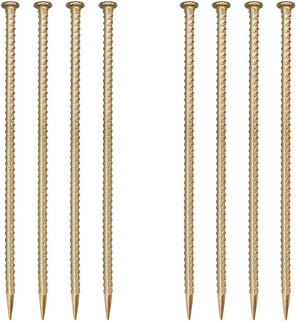 16 Inch Rebar Stakes,8 Pack Metal Rebar Support，1/2 Inch Diameter Galvanized Steel Ground