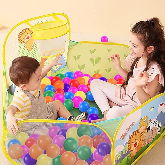 Ball Pit Balls for Kids, Plastic Refill 2.2 Inch Balls, 100 Pack, Bright Colors, Phthalate and BPA