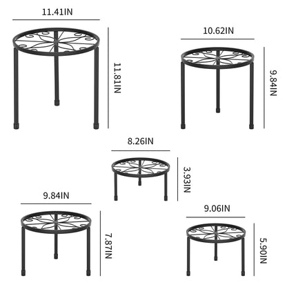 Linpla 5-Pack Decent Metal Plant Stands, Heavy Duty Flower Pot Stands for Multiple Plant, Anti-Rust