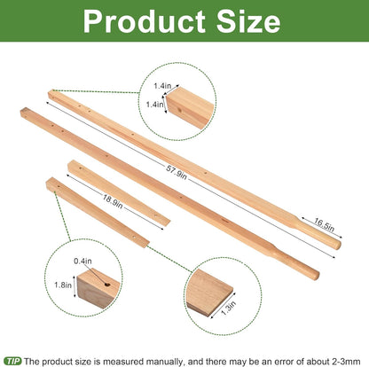 Nisorpa Wood Replacement Wheelbarrow Handles with 2 Wheelbarrow Wedge Heavy Duty Hardwood