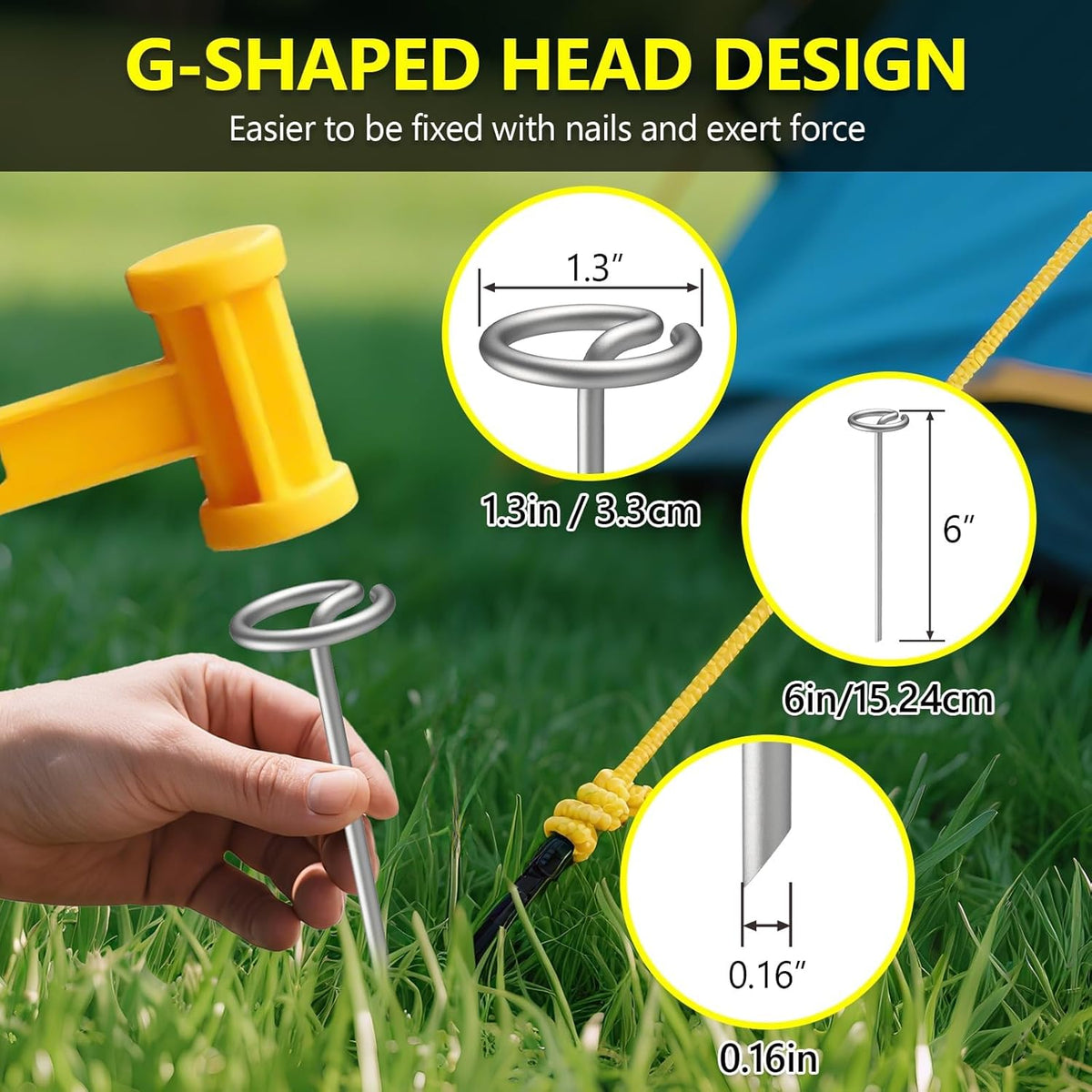 40 Pcs Landscape Fabric Pin Stakes, Thickened 8 Gauge Circle Top Garden Stakes, Galvanized Weed