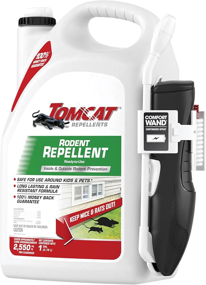 Tomcat Repellents Rodent Repellent Ready-to-Use, For Indoor and Outdoor Mouse and Rat Prevention