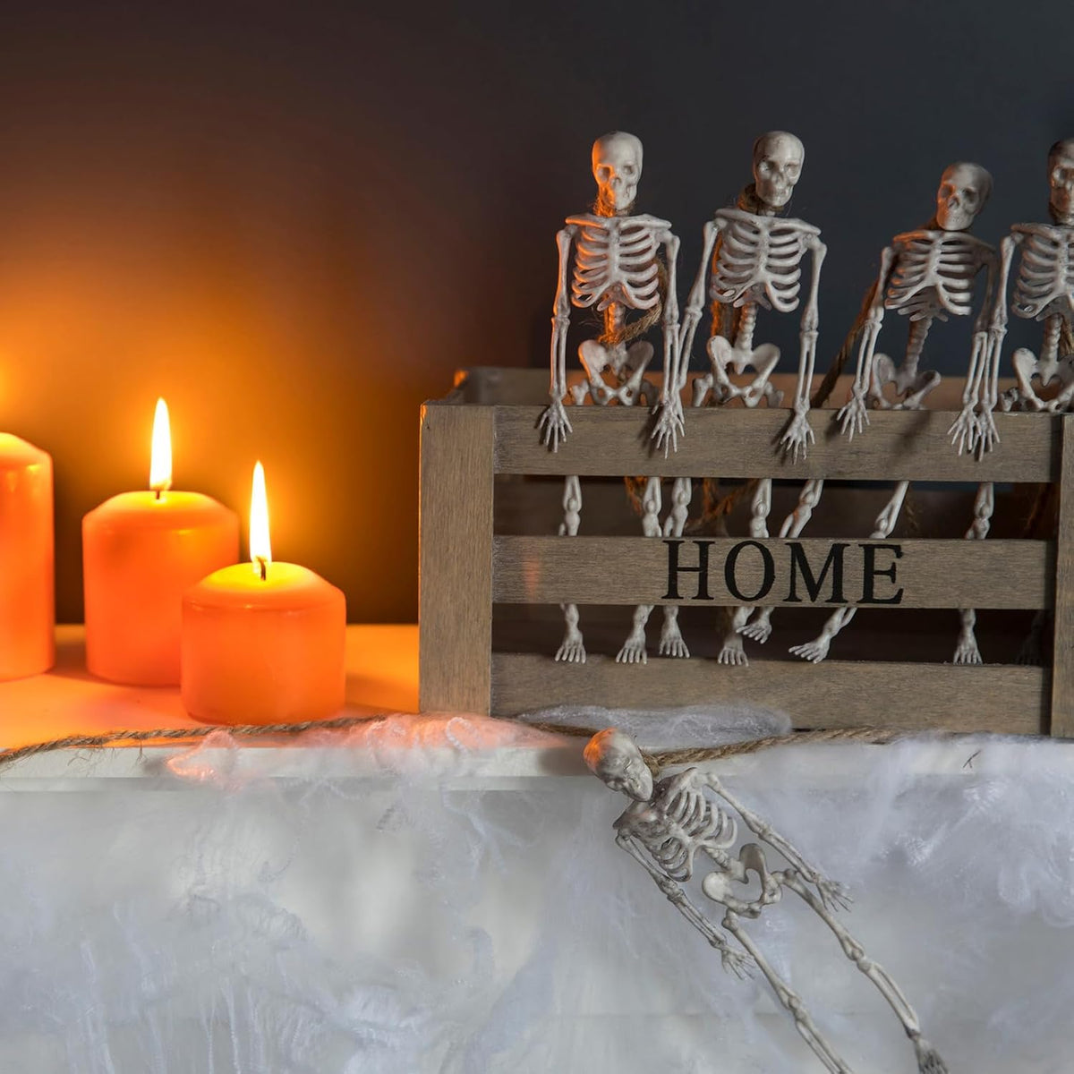 11 Pcs Halloween Skeleton Decorations Realistic Full Body Movable Joints Halloween Plastic Skeleton