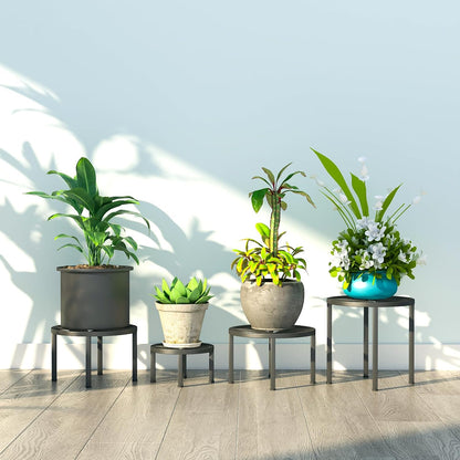 Zhongma Set of 4 Metal Plant Stand for Heavy Potted Plant for Home Indoor and Outdoor, 220 LBS