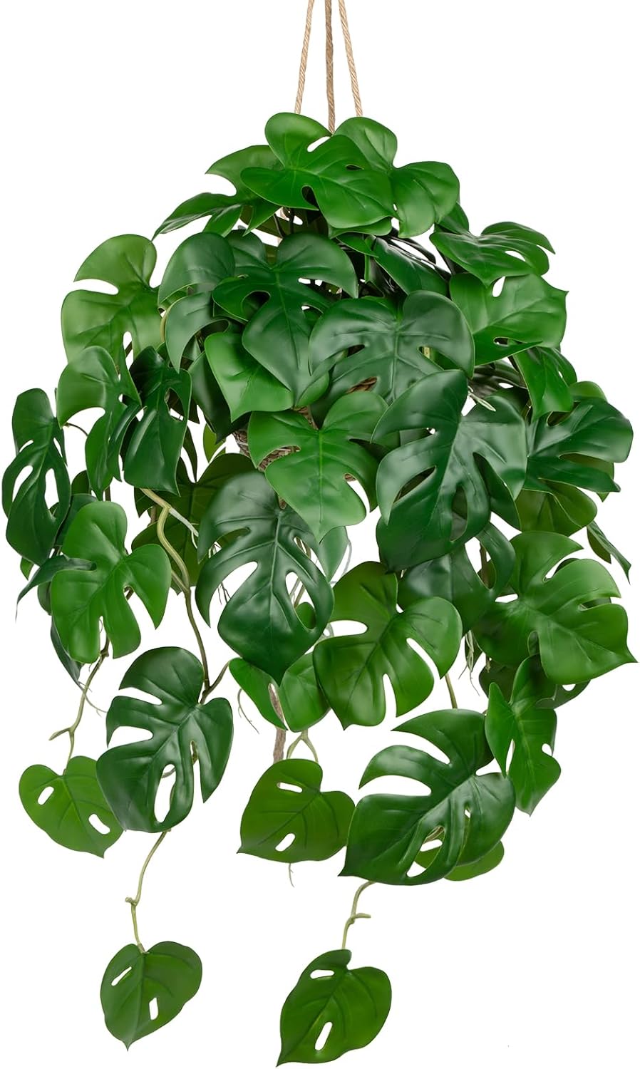 Large Fake Hanging Plants in Pot for Indoor & Outdoor, Long Artificial Hanging Monstera Plants