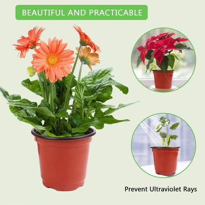 Augshy Plant Pots,40 Pcs 4" Plastic Plant Nursery Seed Starting Pots Nursery Pots for Succulent