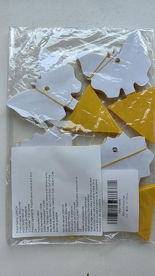 48PCS Fruit Fly Sticky Traps, Fungus Gnat Traps Insect Trap for Plants Kitchen Indoor and