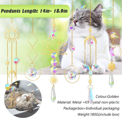 ilclviz Suncatcher Crystal Hanging Sun Catcher Prism with Chain Pendant Ornament Crystal Balls for