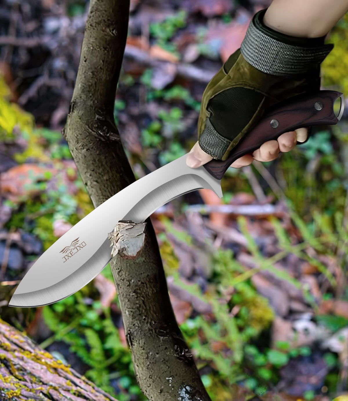 JXE JXO 13.2" Machete, Full Tang Machete for Cutting Trees Heavy Duty, 1065 High Manganese Steel