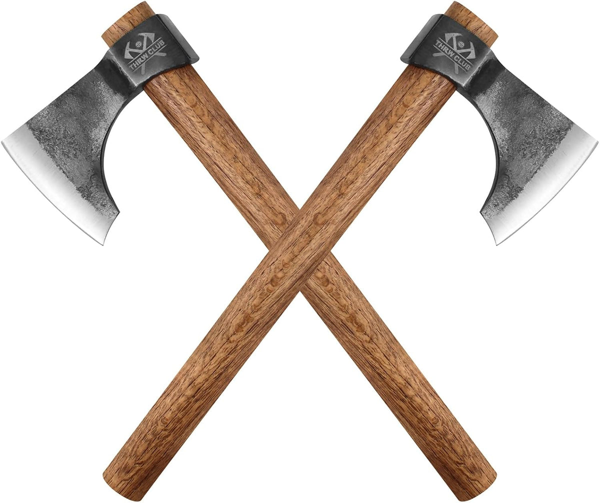 Throwing Axe Set, 16.5" Throwing Tomahawk with 1065 High Carbon Steel & Wooden Handle, Perfect for