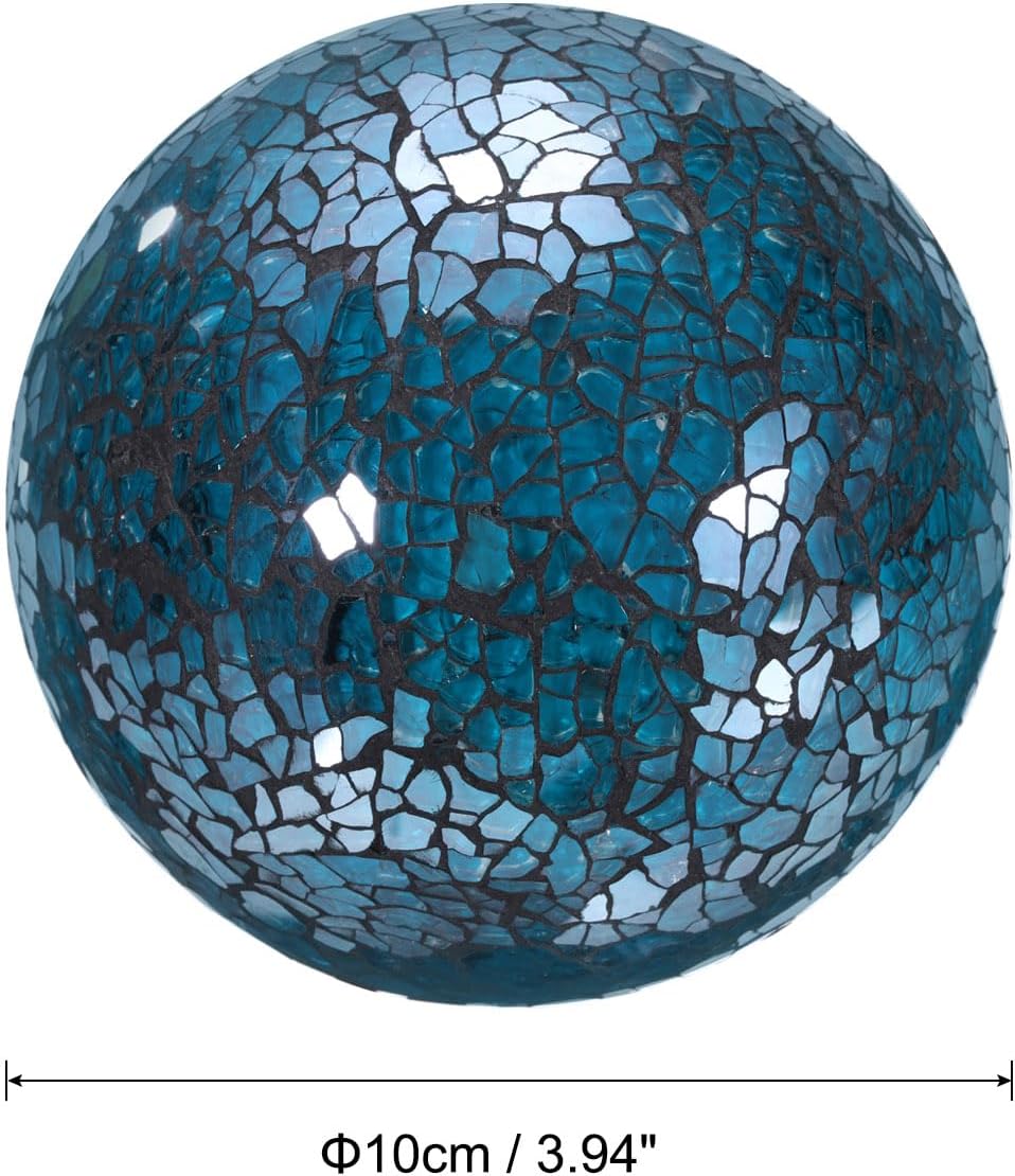 uxcell 4" Decorative Balls, 3 Pcs Mosaic Glass Balls, Decorative Table Sphere Orbs, Centerpiece