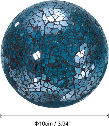 uxcell 4" Decorative Balls, 3 Pcs Mosaic Glass Balls, Decorative Table Sphere Orbs, Centerpiece