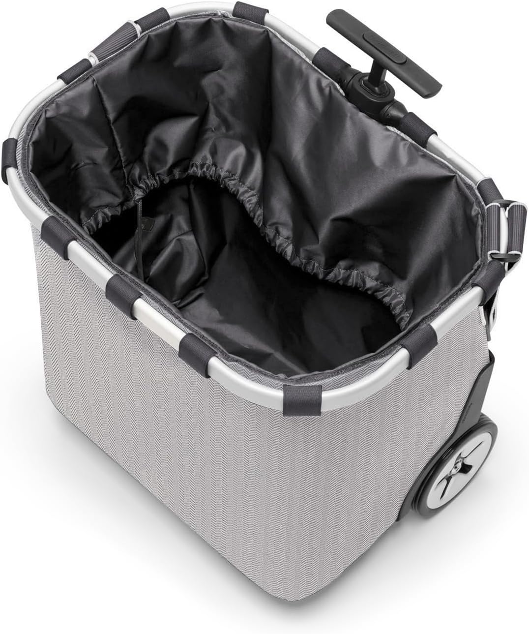 reisenthel carrycruiser Herringbone Grey - Portable Shopping Trolley with Sturdy Aluminum Frame