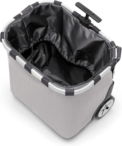 reisenthel carrycruiser Herringbone Grey - Portable Shopping Trolley with Sturdy Aluminum Frame