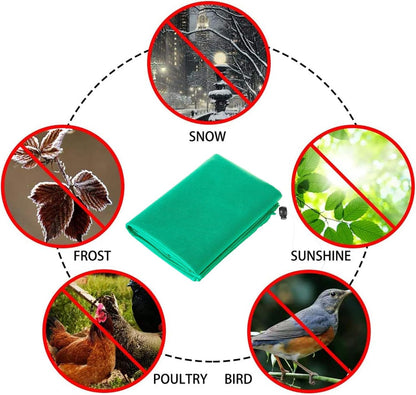 Homimp Plant Covers Freeze Protection, 2 Pack Frost Covers with Zipper Drawstring (71" x 82.7")