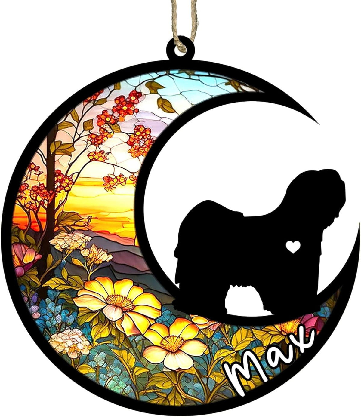 Personalized Dog Memorial, Custom Name Lhasa Apso Dog Christmas Ornament with Name, Custom Breeds