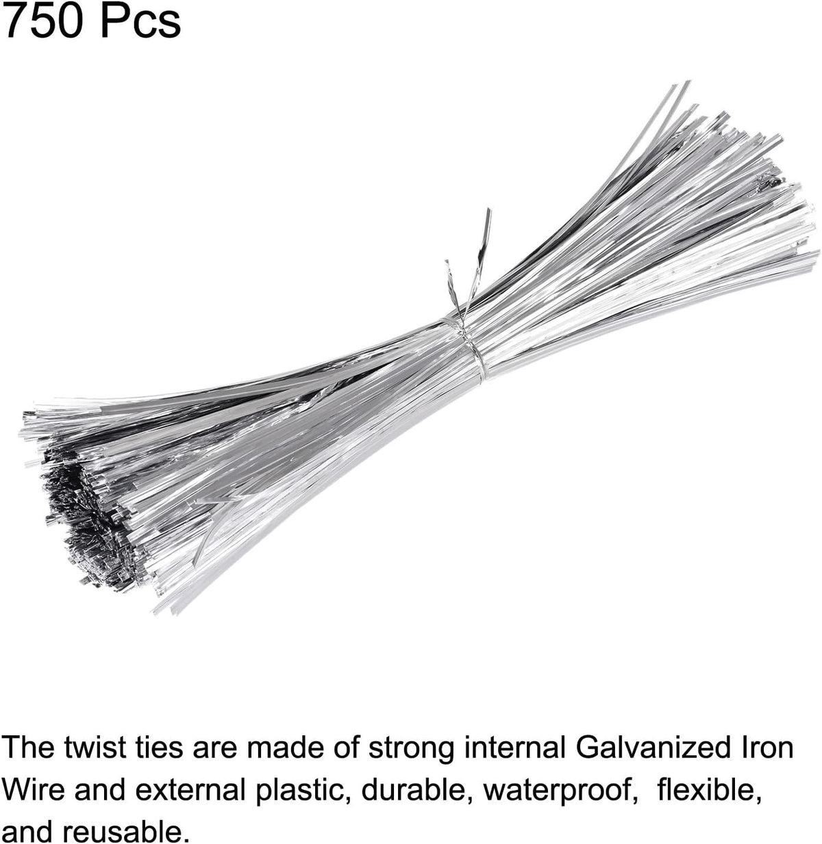 MECCANIXITY Foil Twist Ties 12" 30cm Metallic Plastic Closure Tie for Tying Bread, Candy, Cookies