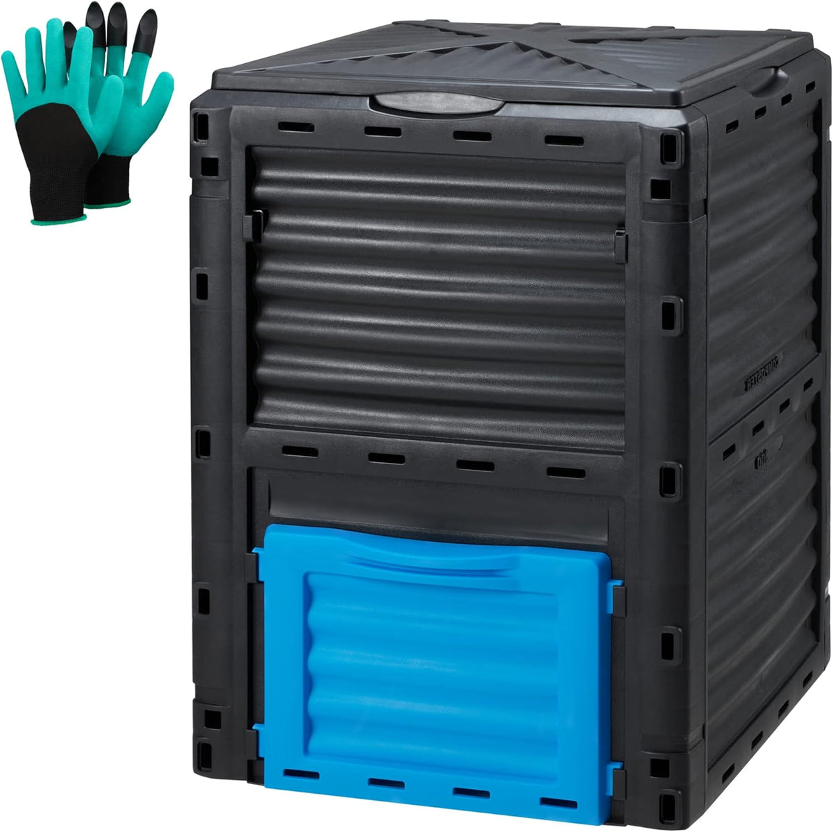 Garden Compost Bin 80 Gallon (300L) Large, Outdoor Composter from PP Material,Composting Box Easy