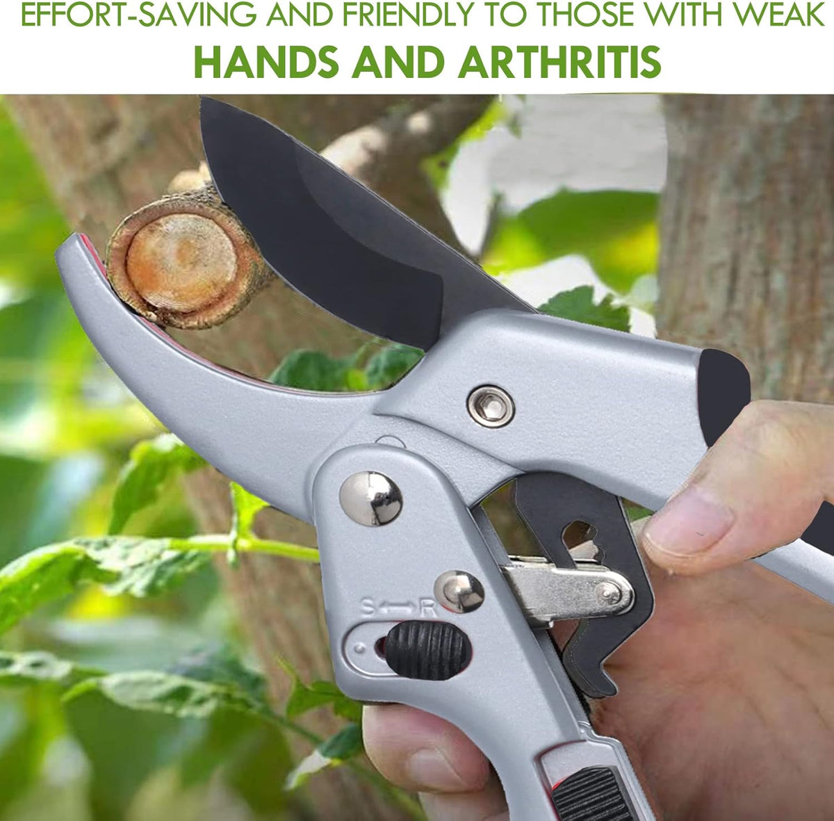 Garden clippers, premium Germany pruners, Work 3 times easier, professional ratchet pruning shears