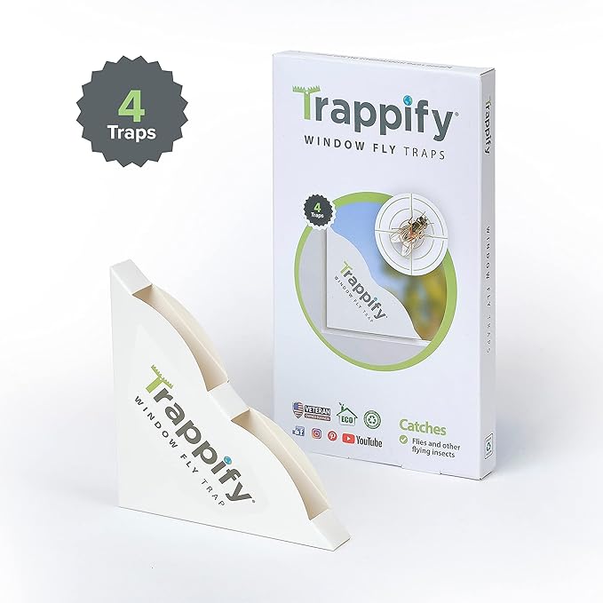 Trappify Fly Trap Indoor: Window Fly Traps for Home | Fruit Fly Traps for Indoors, Gnat Traps for