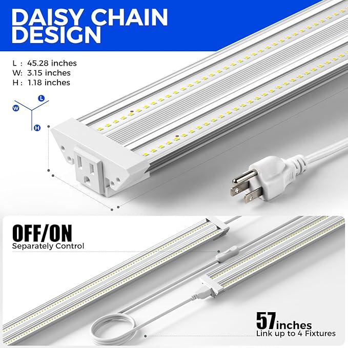Barrina TX72 4FT Grow Light for Indoor Plants, 72W (500W Equivalent), High PPFD, 5000K Daylight