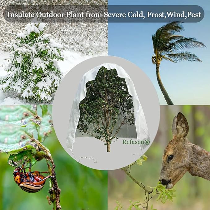 Plant Covers Freeze Protection,90”H X75”W 2.2oz Frost Blankets for Outdoor Plants Frost Cloth with