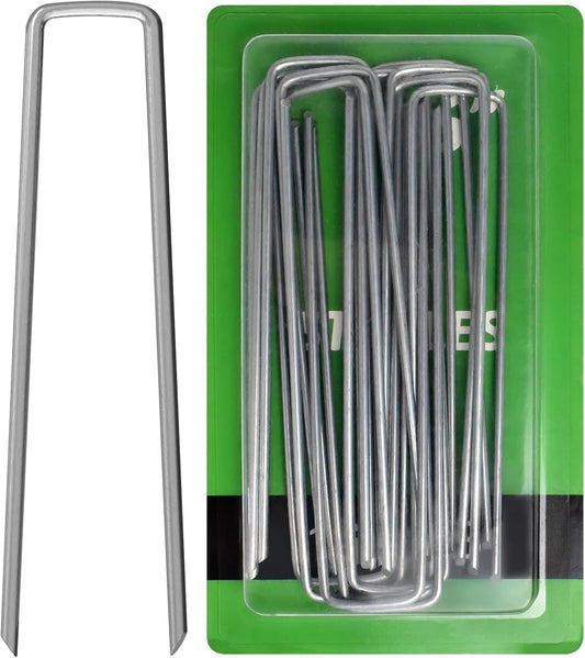 AAGUT 16 Pack Landscape Staples 6 Inch Garden Pins 11 Ga Galvanized Sod Landscaping Pins Heavy Duty