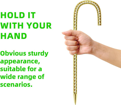 20 Pack 12 Inch Rebar Stakes Anti-Rust Galvanized Steel J Shape Hook Strong Ground Anchors for
