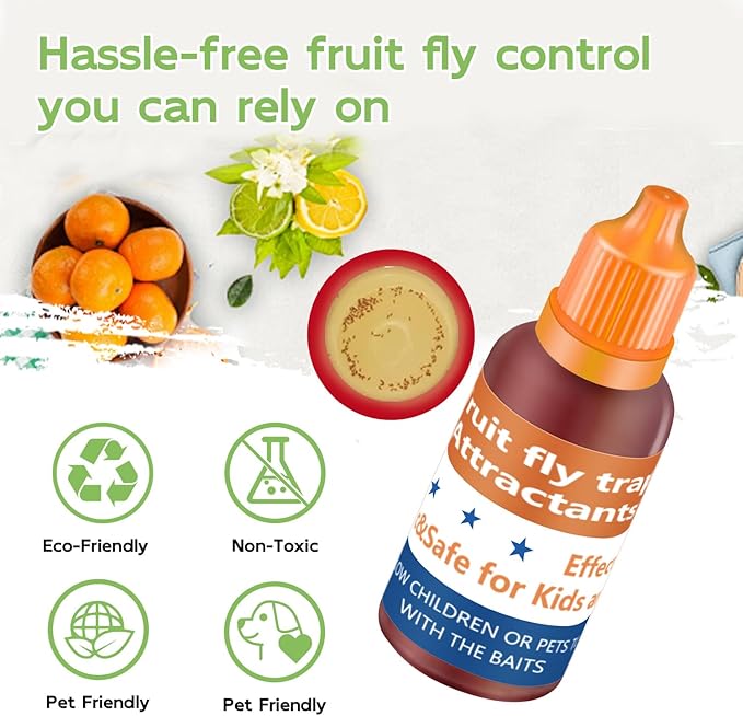 Fruit Fly Trap Refill Liquid Only, 2025 Upgrade Traps for Indoors, Efficient Gnat Killer Indoor