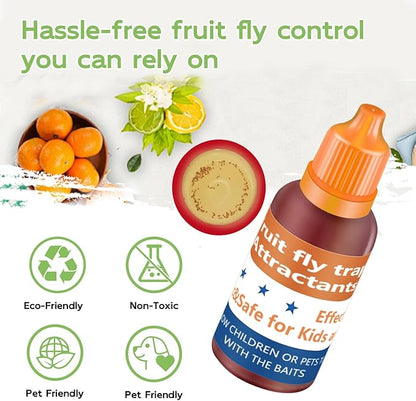 Fruit Fly Trap Refill Liquid Only, 2025 Upgrade Traps for Indoors, Efficient Gnat Killer Indoor