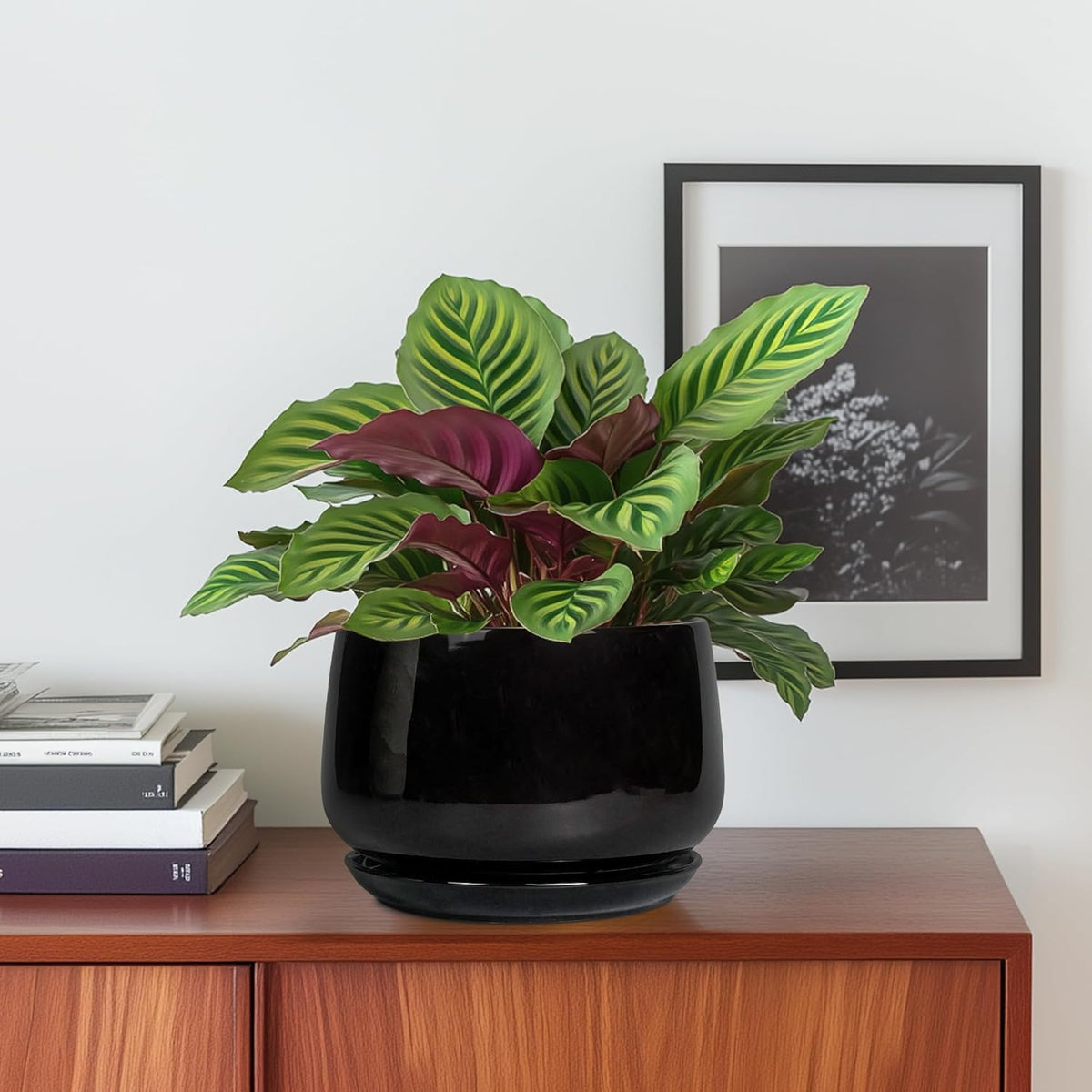 G EPGardening 6 Inch Planter - Ceramic Pot for Plants, Ceramic Planter with Drainage and Saucer