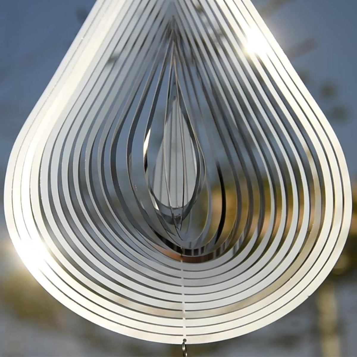 Wind Spinners, 2× 3D Stainless Steel Outdoor Hanging Wind Spinner, 2× Metal Pendants and 3× 360°