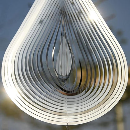 Wind Spinners, 2× 3D Stainless Steel Outdoor Hanging Wind Spinner, 2× Metal Pendants and 3× 360°