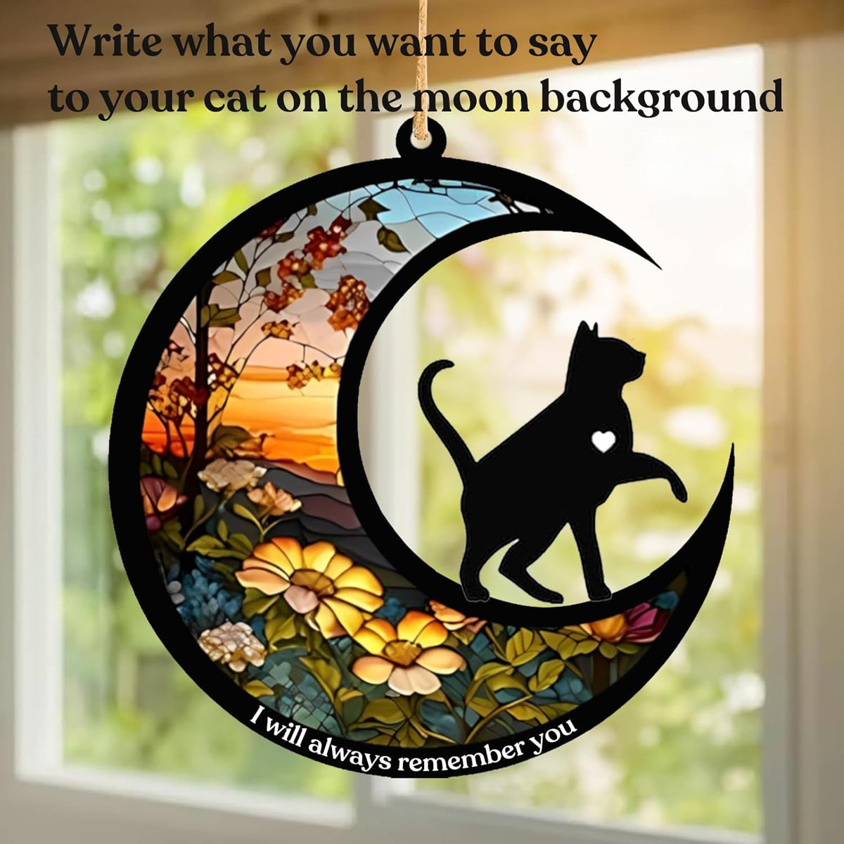 Cat Memorial Suncatcher, Personalized Pet Breeds Suncatcher with Name Date, Pet Loss Suncatcher