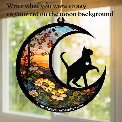 Cat Memorial Suncatcher, Personalized Pet Breeds Suncatcher with Name Date, Pet Loss Suncatcher