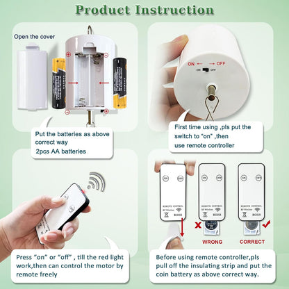 Fonmy Hanging Display Motor Rotating Motor w/ Remote Controller for Wind Spinner Hanging Decor