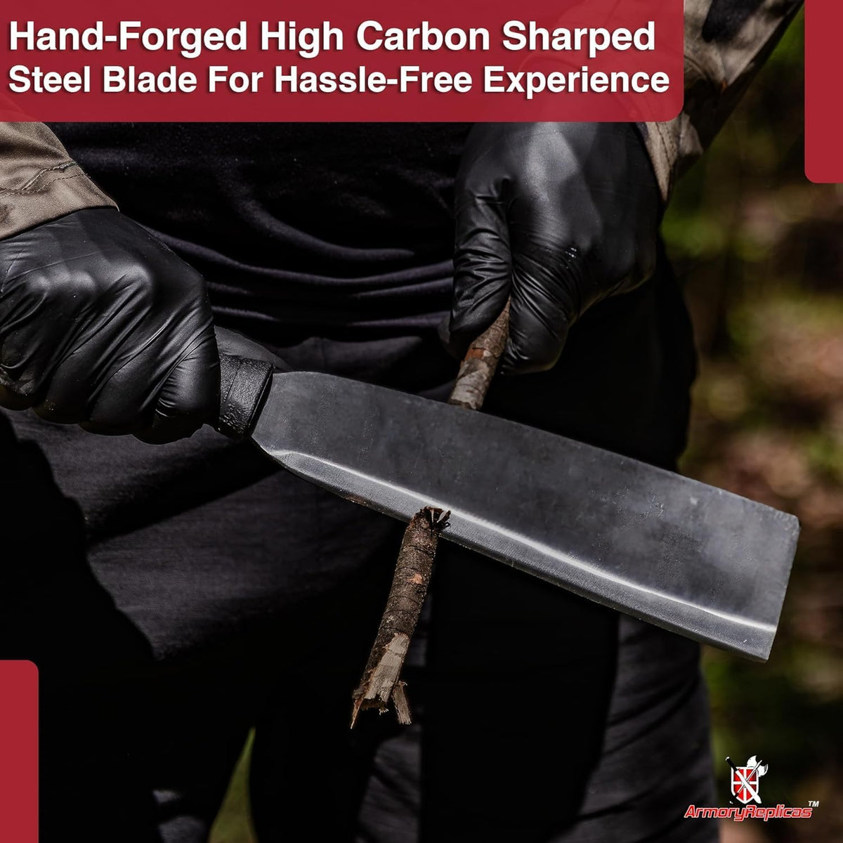 Armory Replicas - Wrong Turn Heavy Duty Compact Outdoor Cane Machete - 9" Razor Sharp Carbon Steel