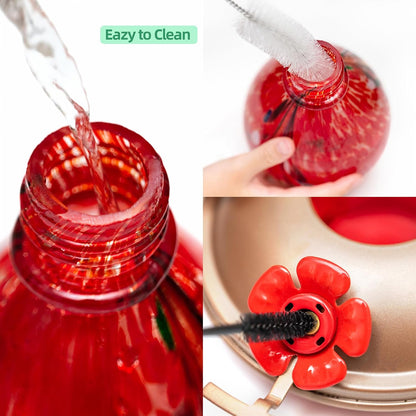 Gifts for Mom 34OZ Hand Blown Glass Hummingbird Feeders for Outdoors Hanging, with Ant Moat Humming