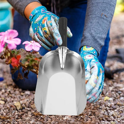 Kisangel Stainless Steel Square Shovel Small Gardening Hand Shovel Garden Hand Trowel Gardening