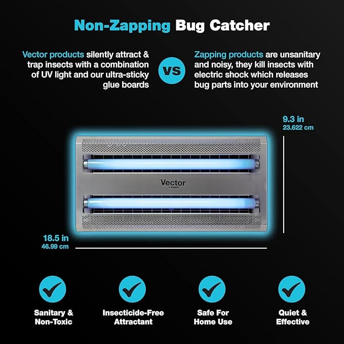 Catchmaster Vector 30, UV Light Fly Traps Indoor for Home, Electric Gnat Traps for House Indoor