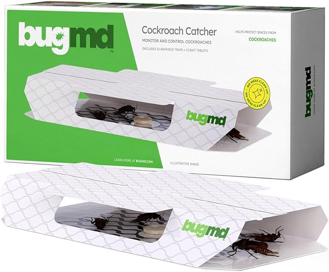 BugMD Indoor Cockroach Killer & Roach Trap - Sticky Insect, Spider, Cricket Control for Home - Glue