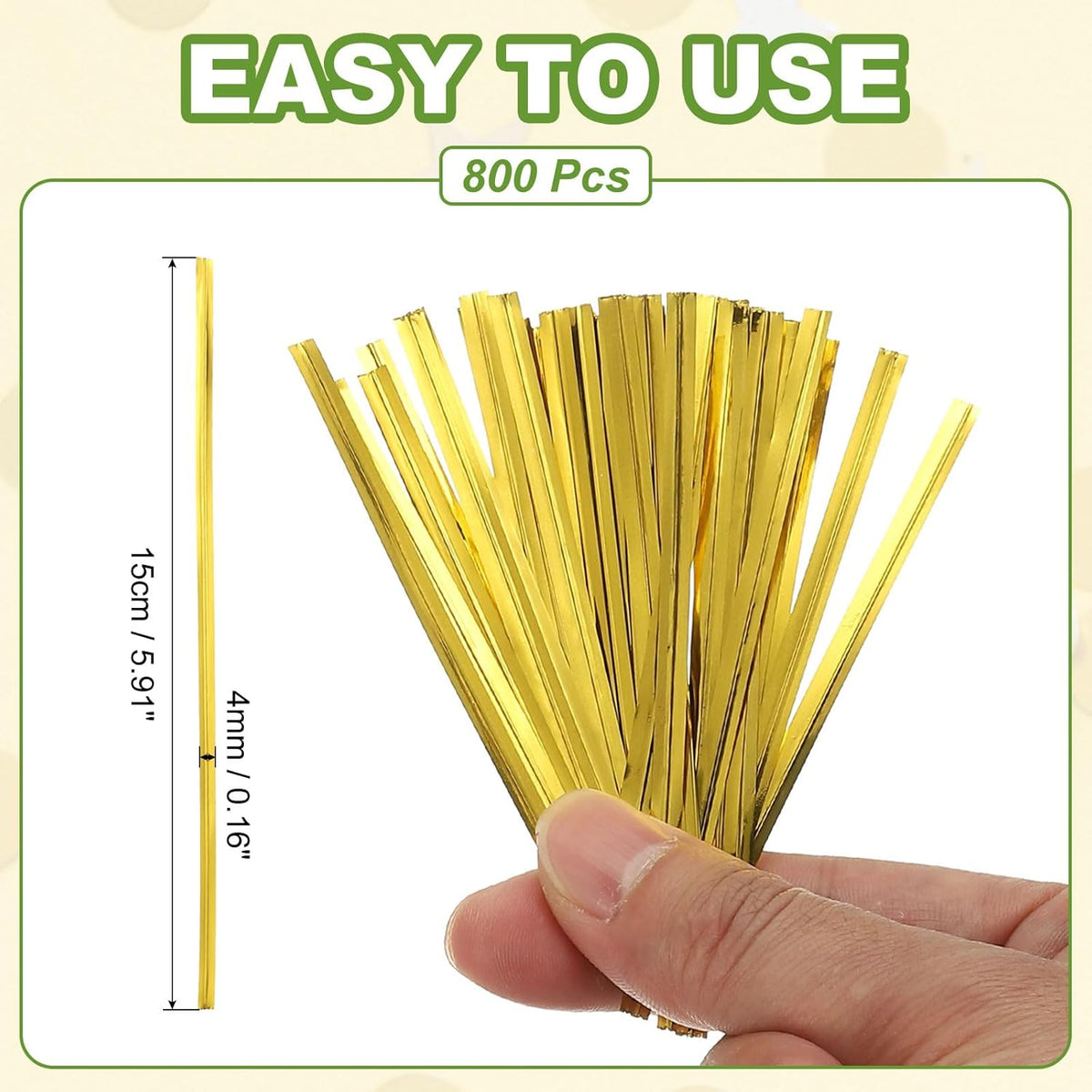 PATIKIL Bag Twist Ties 6 Inch, 800 Pcs Metallic Bread Ties for Treat Plastic Bags Gift Wrapping