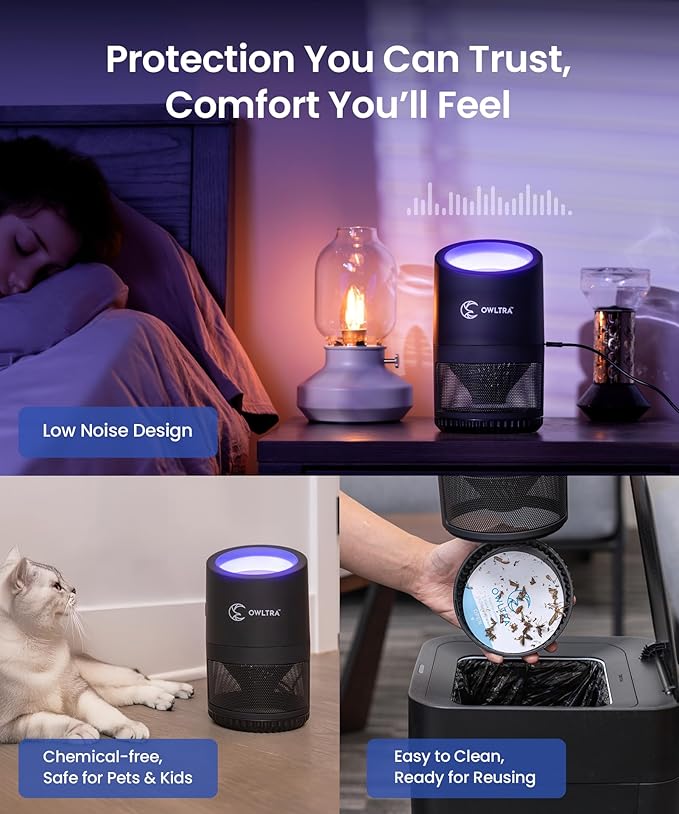 OWLTRA IMT-L70 Indoor Electric Insect Trap, Catcher & Killer Lamp for Fruit Flies, Mosquitos